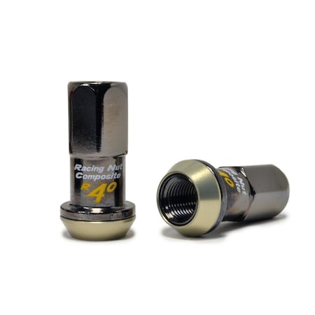 Perfectpitch 12x1.25 in. R40 Lug Nuts with No Locks, Black - 20 Piece PE3822604